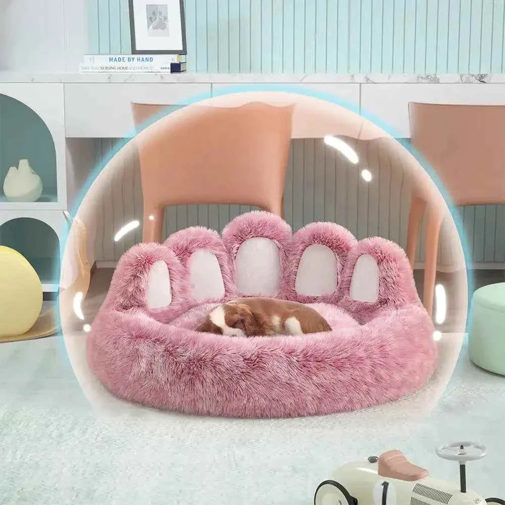 Long Plush Cat Bed with fluffy material for restful sleep