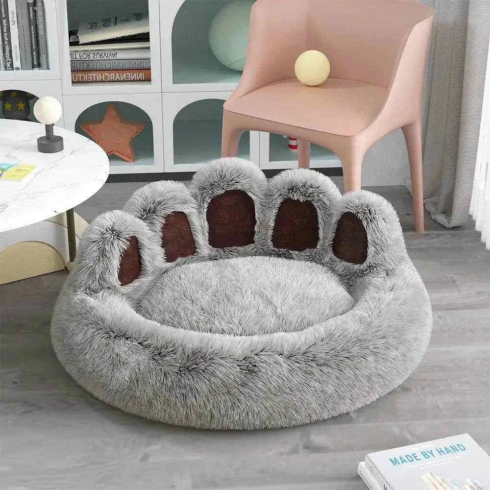 Cat sleeping on Long Plush Cat Bed, cozy and soft design
