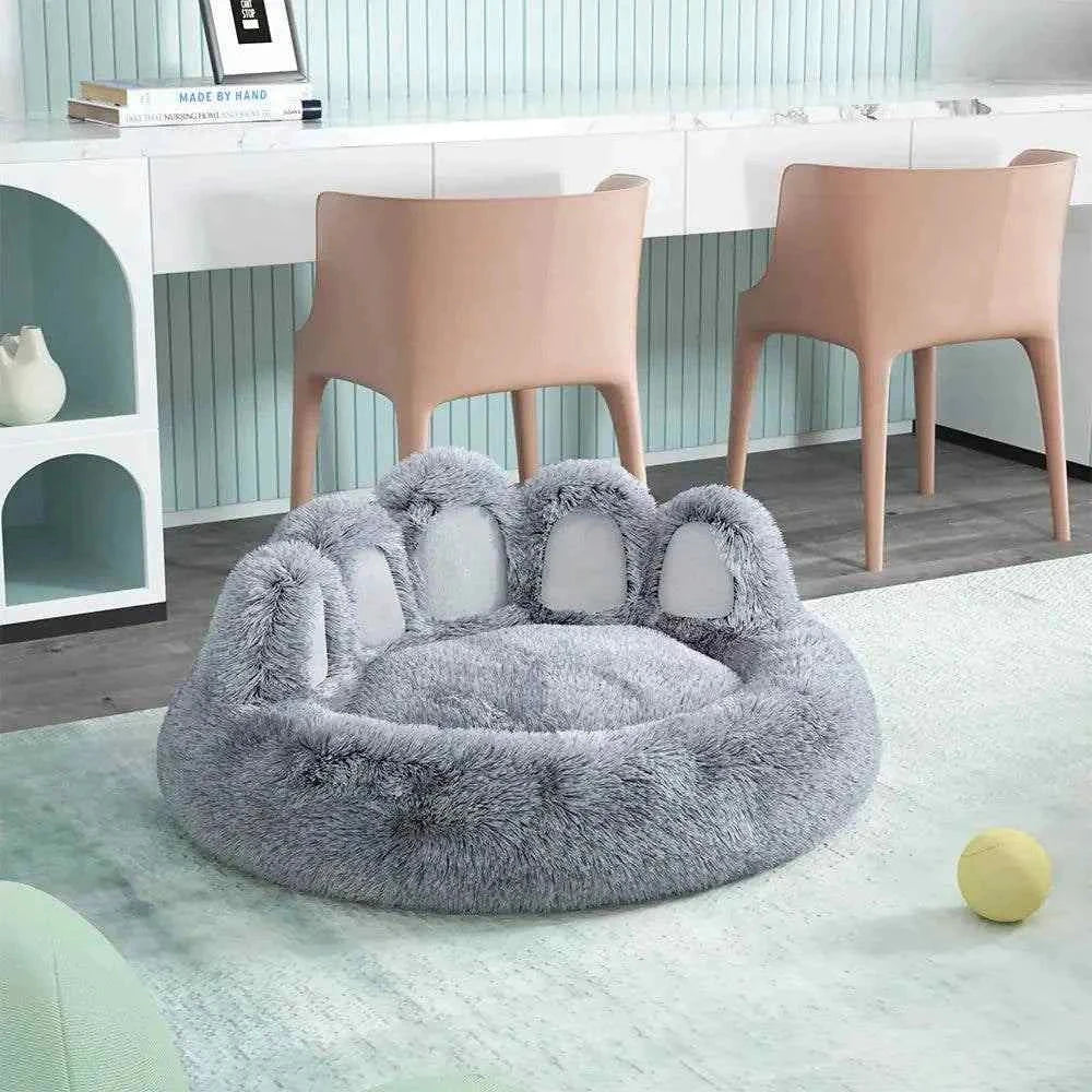 Durable Long Plush Cat Bed, non-slip base and easy to clean