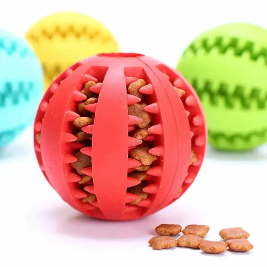 Interactive toy balls for pets with durable rubber design and treat-dispensing feature for engaging play and exercise