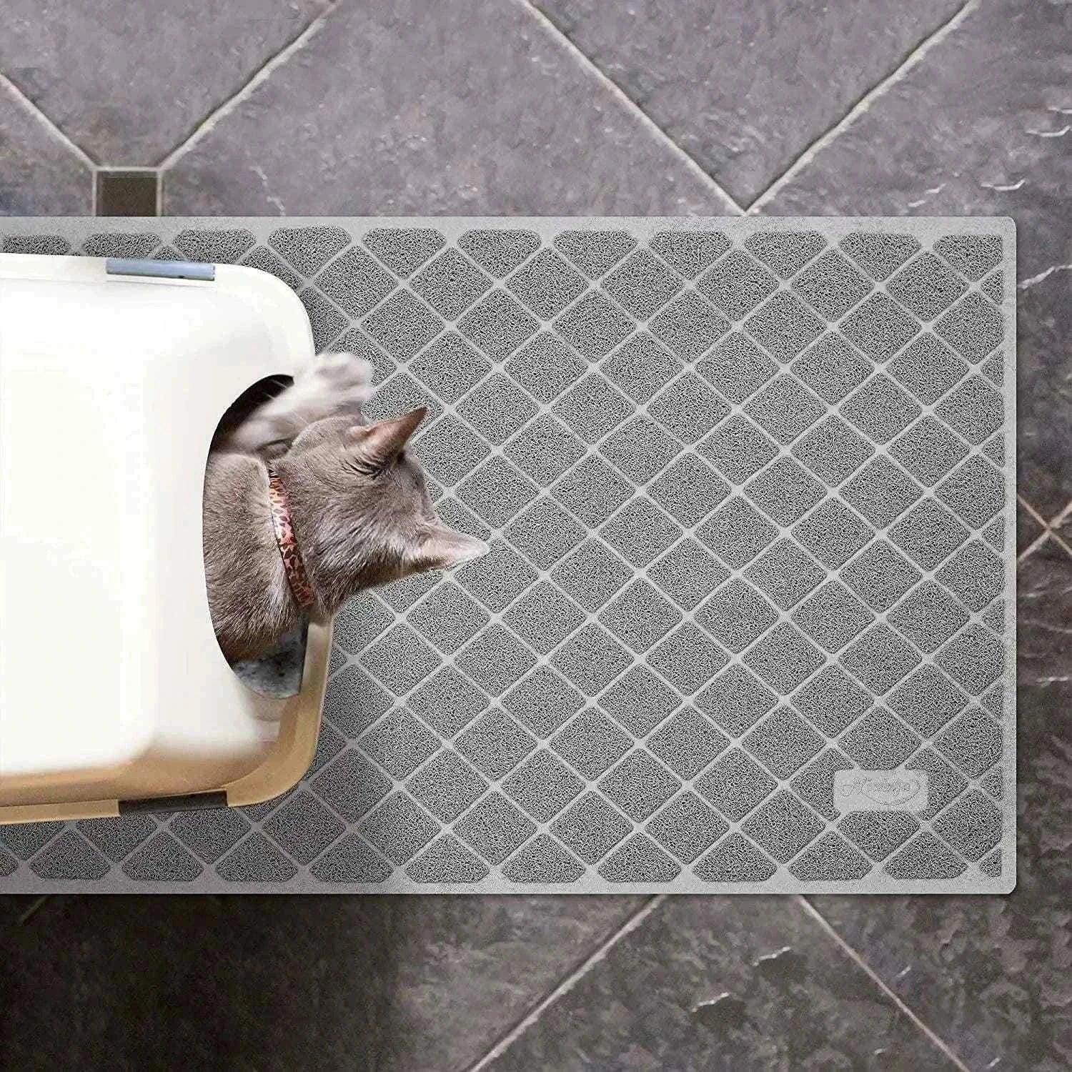Durable Premium Non-Slip Cat Litter Mat with waterproof surface