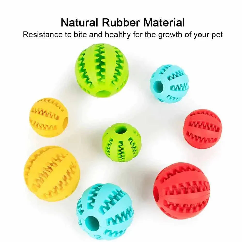 Colorful interactive toy balls made of durable natural rubber for pet play and chewing