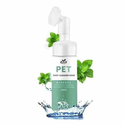 FurryFoot Spa pet foot cleansing foam with rotating brush and natural ingredients for gentle paw massage and cleaning